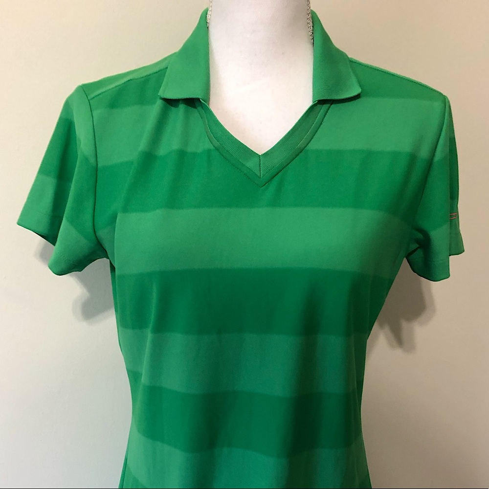 Nike Green Striped Dri-Fit Polo Tall